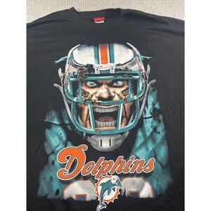 Vintage‎ Miami Dolphins T Shirt Big Print NFL Helmet Graphic Men's 6XL Y2K